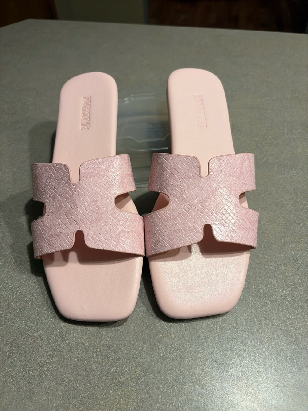 Womens Size 8 Pink Rockdove Flat Sandal Comfort Slide From Amazon